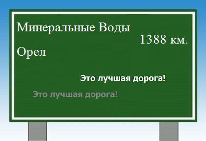 расстояние Минеральные Воды    Орел как добраться