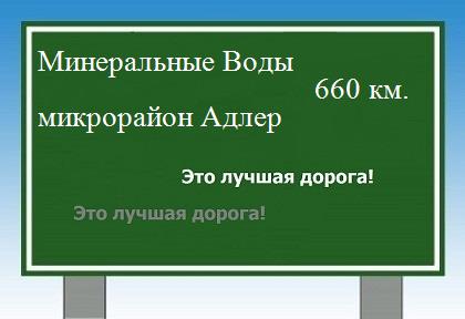 расстояние Минеральные Воды    микрорайон Адлер как добраться