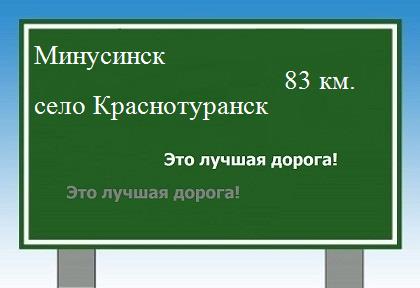 Сколько км от Минусинска до села Краснотуранск