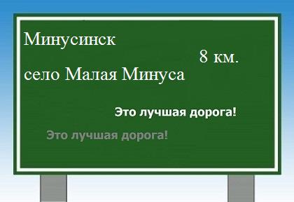 Маршрут от Минусинска до села Малая Минуса