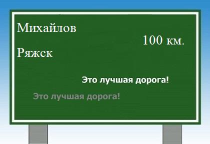 расстояние Михайлов - Ряжск как добраться