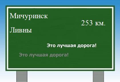 расстояние Мичуринск    Ливны как добраться
