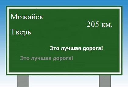 расстояние Можайск - Тверь как добраться