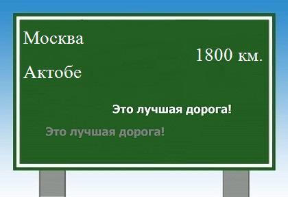 Сколько км от Москвы до Актобе