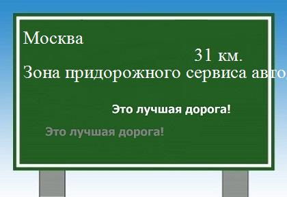 Карта Москва - Зона придорожного сервиса автодороги МКАД - аэропорт Домодедово