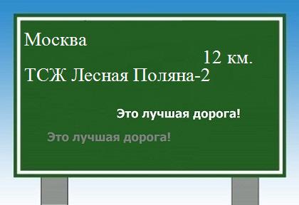 расстояние Москва    ТСЖ Лесная Поляна-2 как добраться