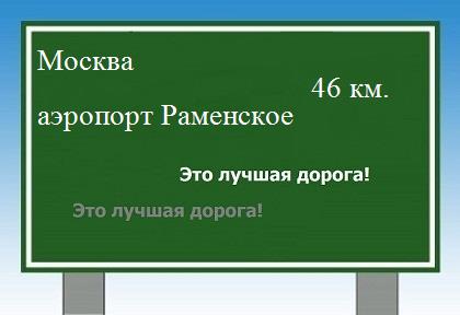 Карта от Москвы до аэропорта Раменское