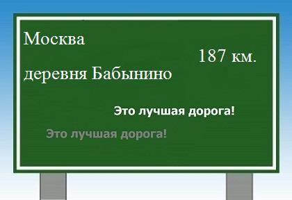 Сколько км от Москвы до деревни Бабынино