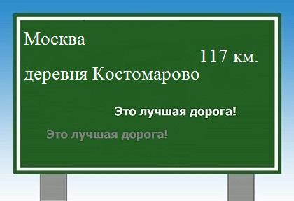 Сколько км от Москвы до деревни Костомарово