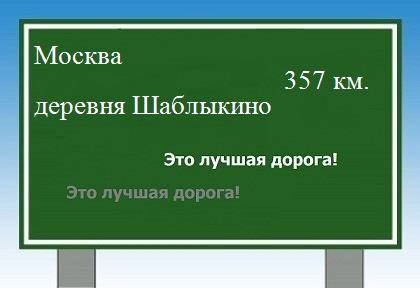 Сколько км от Москвы до деревни Шаблыкино