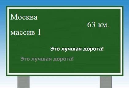 Сколько км Москва - массив 1
