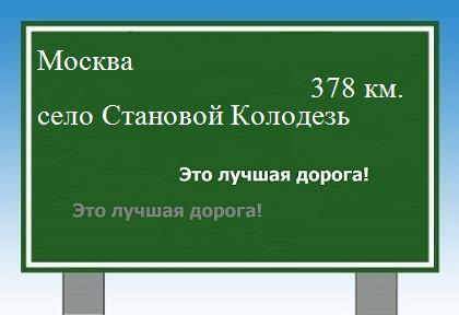 Сколько км от Москвы до села Становой Колодезь