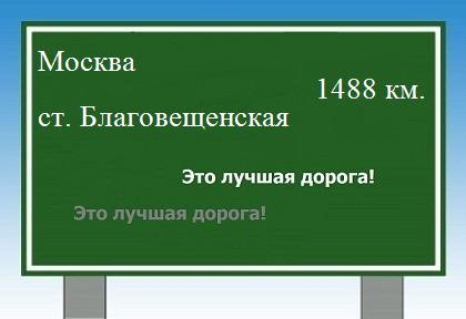 Сколько км от Москвы до станицы Благовещенской