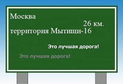Сколько км Москва - территория Мытищи-16
