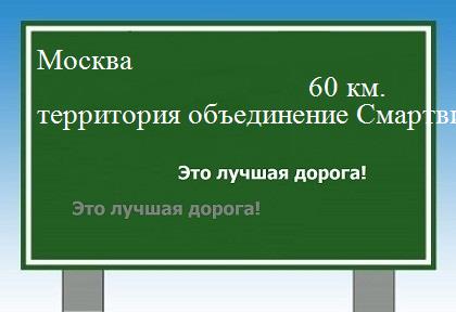 Сколько км Москва - территория объединение Смартвилль