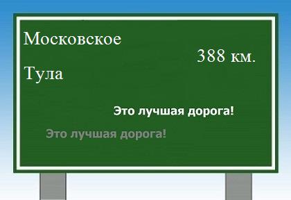 расстояние Московское - Тула как добраться