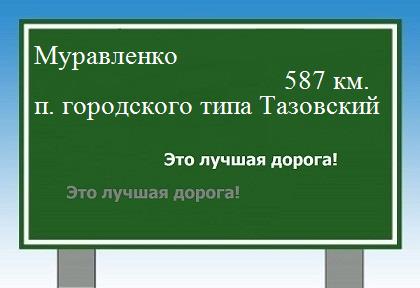 расстояние Муравленко    поселок городского типа Тазовский как добраться