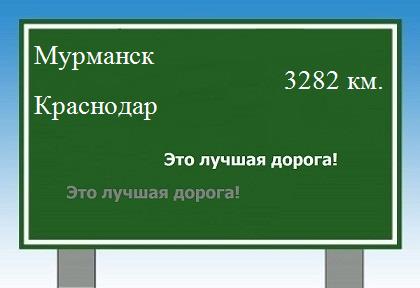 расстояние Мурманск  &nbsp; Краснодар как добраться
