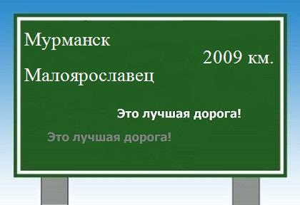 расстояние Мурманск  &nbsp; Малоярославец как добраться