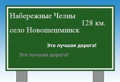 Сколько км от Набережных Челнов до села Новошешминск