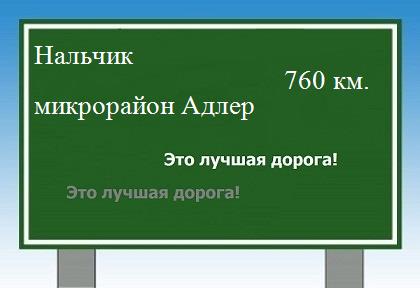 расстояние Нальчик    микрорайон Адлер как добраться