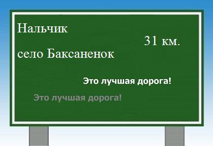 расстояние Нальчик    село Баксаненок как добраться