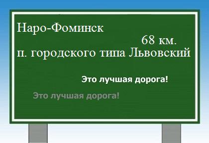 расстояние Наро-Фоминск    поселок городского типа Львовский как добраться