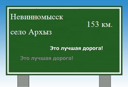 расстояние Невинномысск - село Архыз как добраться