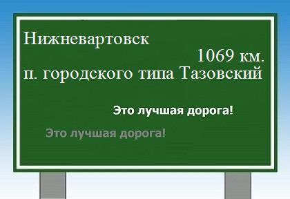 расстояние Нижневартовск    поселок городского типа Тазовский как добраться