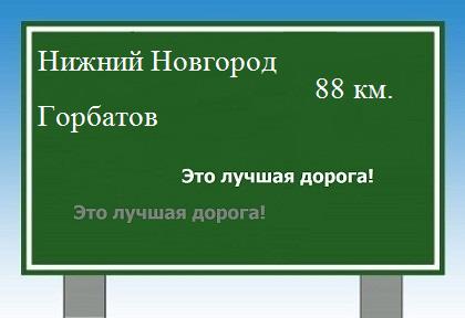 Сколько км от Нижнего Новгорода до Горбатова
