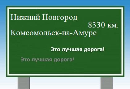 Сколько км от Нижнего Новгорода до Комсомольска-на-Амуре