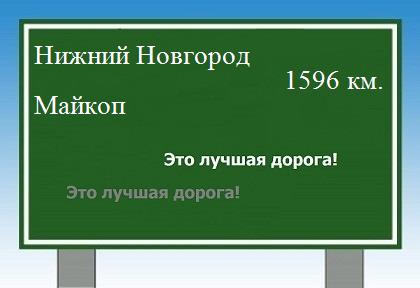 Сколько км от Нижнего Новгорода до Майкопа