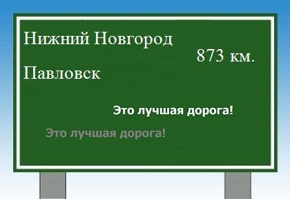 Сколько км от Нижнего Новгорода до Павловска