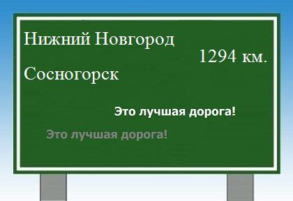 Сколько км от Нижнего Новгорода до Сосногорска