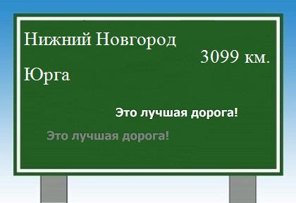 Сколько км от Нижнего Новгорода до Юрги
