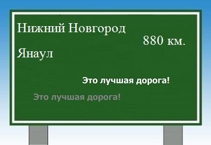 расстояние Нижний Новгород    Янаул как добраться