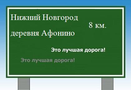 Сколько км от Нижнего Новгорода до деревни Афонино