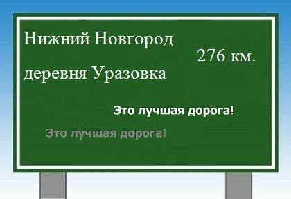 Сколько км от Нижнего Новгорода до деревни Уразовки