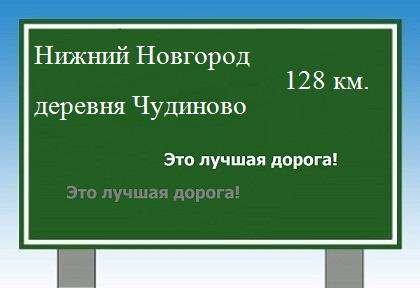 Сколько км от Нижнего Новгорода до деревни Чудиново