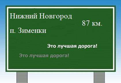 расстояние Нижний Новгород    поселок Зименки как добраться