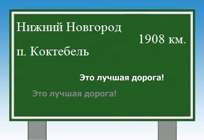 расстояние Нижний Новгород    поселок Коктебель как добраться