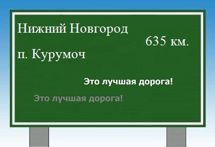 Сколько км от Нижнего Новгорода до поселка Курумоч