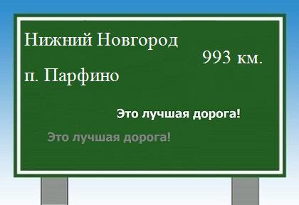 расстояние Нижний Новгород    поселок Парфино как добраться