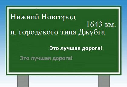Сколько км от Нижнего Новгорода до поселка городского типа джубга