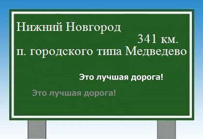 расстояние Нижний Новгород    поселок городского типа Медведево как добраться