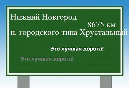 расстояние Нижний Новгород  &nbsp; поселок городского типа Хрустальный как добраться