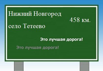 Карта от Нижнего Новгорода до села Тетеево