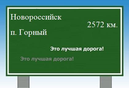 расстояние Новороссийск    поселок Горный как добраться