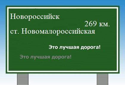 Сколько км от Новороссийска до станицы Новомалороссийской