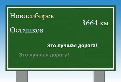 расстояние Новосибирск    Осташков как добраться